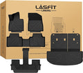 LASFIT Floor Mats & Backrest Mats & Cargo Mat for Kia Telluride 2027 (Only Fit Hybrid, Not Fit Gas), All Weather TPE Floor Liners with Full Set Car Mats & Trunk Mats Accessories, Black