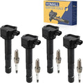 4PCS UF712 Ignition Coils + 4PCS 95350 Iridium Spark Plugs Ignition Coils Pack Fits for 2013-2017 Accord, 2015-2019 CR-V, 2016-2020 ILX, 2015-2020 TLX 2.4L, Coil Pack Set Aftermarket Parts