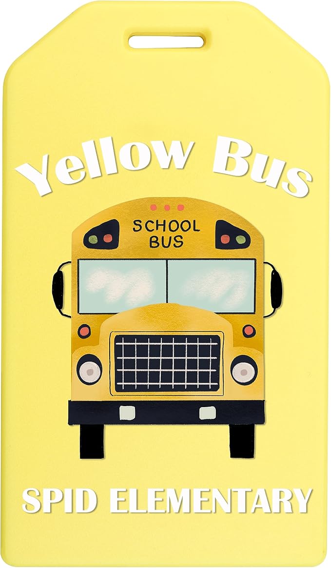 10 Pack - Bulk Custom Luggage Tags - Heavy Duty Personalized Bag Tag for Suitcases or Backpack - Hard Plastic - Add Company Logo, School I’D, Photo - Quality & Detail UV Print - Specialist ID (Yellow)