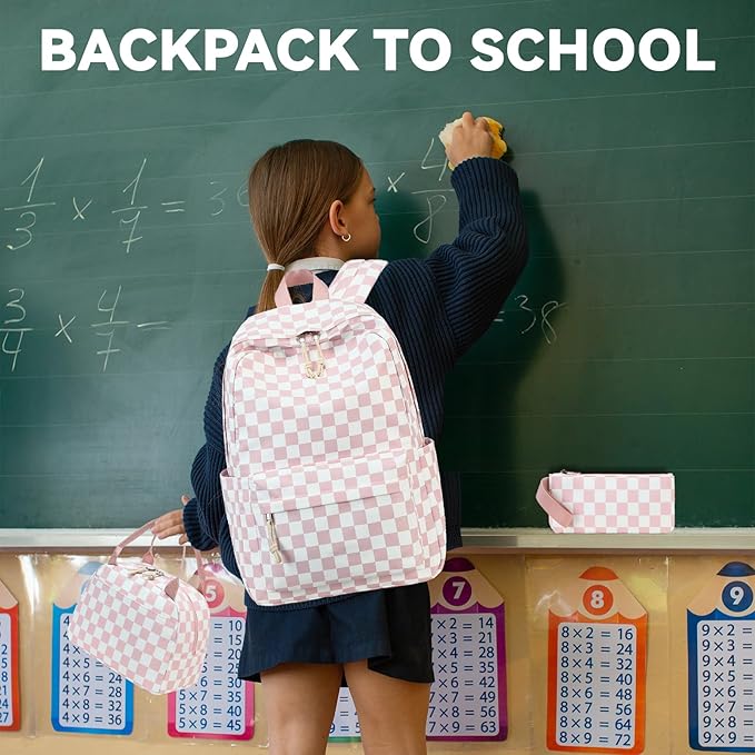 LEDAOU Backpack for Girls School Bag Kids Bookbag Teen Backpack Set Daypack with Lunch Bag and Pencil Case | Kids, Bookbag, Daypack, with Lunch Bag, and Pencil Case