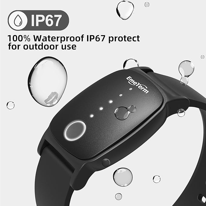 EmeTerm Explore Classic FDA-Cleared Galaxy Black and Mint Green Anti-Nausea Wristband IP67 Waterproof Morning Motion Travel Sickness Vomit Relief Rechargeable No Gel Drug Free Without Side Effects