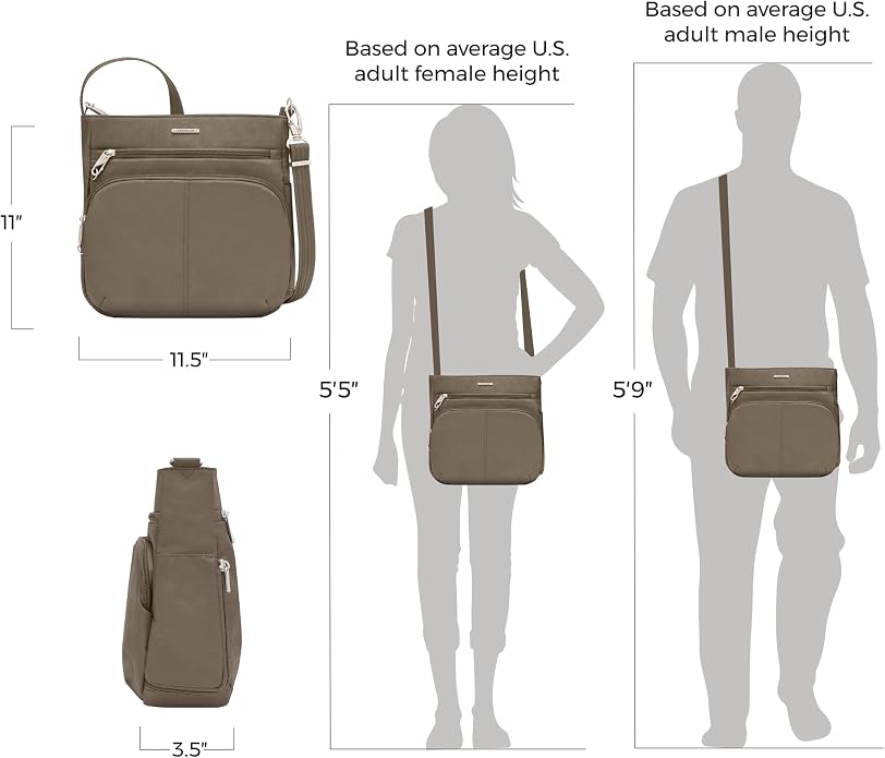 Travelon Anti-Theft Classic North/South Crossbody Bag