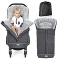 Orzbow Stroller Footmuff Universal - Weather-Proof Bunting Bag for Toddler, Warm Fleece Sleeping Bag for Cold Weather, Easily Attaches to Most Strollers, Baby Boys Girls Winter Essentials, Dark Grey