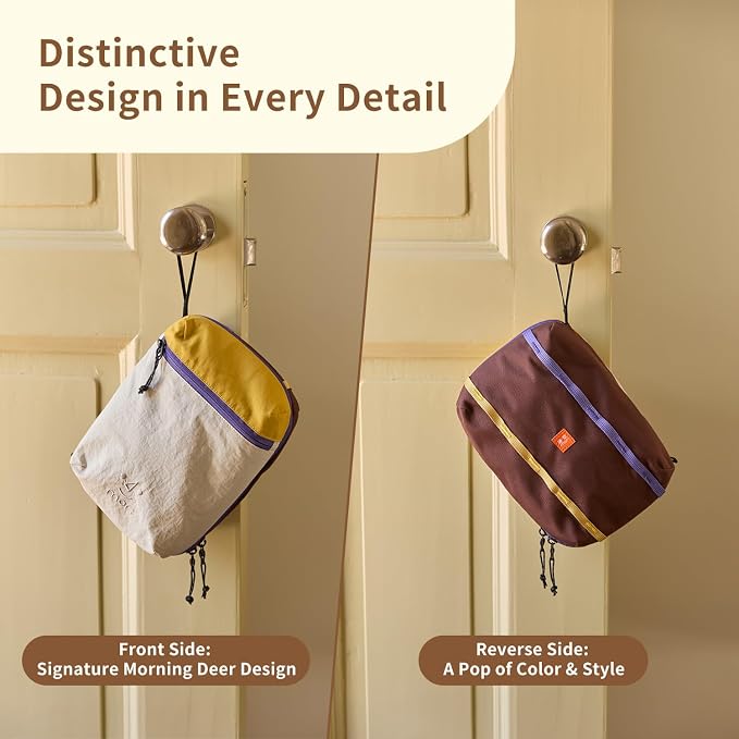 morning deer Large Toiletry Bag Travel Bag with Hanging Hook,Dry-wet Separation Makeup Cosmetic Bag Shaving Kit Travel Organizer for Accessories, Shampoo,Toiletries,Gym,Camping