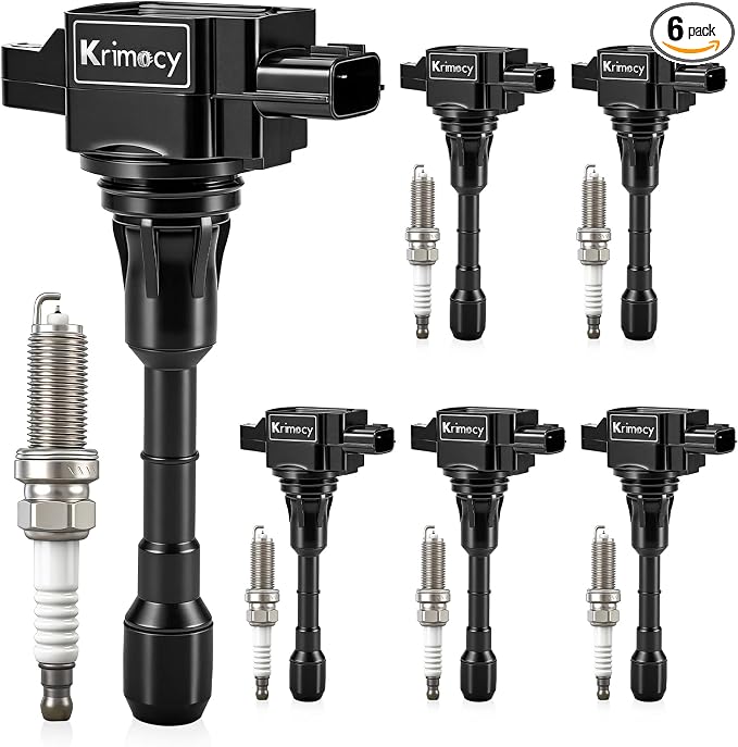 UF550 Ignition Coil Packs and Iridium Spark Plugs Fit for Nissan Murano Maxima Altima Pathfinder Quest 350Z/ Infiniti EX35 FX35 G25 G35 JX35 M35 M35h Q50 Q70 QX60 3.5L V6