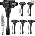 UF550 Ignition Coil Packs and Iridium Spark Plugs Fit for Nissan Murano Maxima Altima Pathfinder Quest 350Z/ Infiniti EX35 FX35 G25 G35 JX35 M35 M35h Q50 Q70 QX60 3.5L V6
