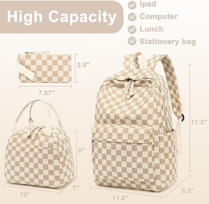 LEDAOU Backpack for Girls School Bag Kids Bookbag Teen Backpack Set Daypack with Lunch Bag and Pencil Case | Kids, Bookbag, Daypack, with Lunch Bag, and Pencil Case