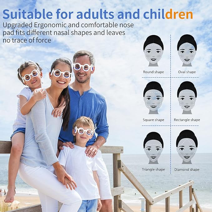 Hion Motion Sickness Glasses,Relieve Carsickness Airsickness Seasickness Glasses,Ultra-Light Portable Nausea Vertigo Glasses, No Lens Liquid Glasses for Adults or Kids(Cream-2Pairs)