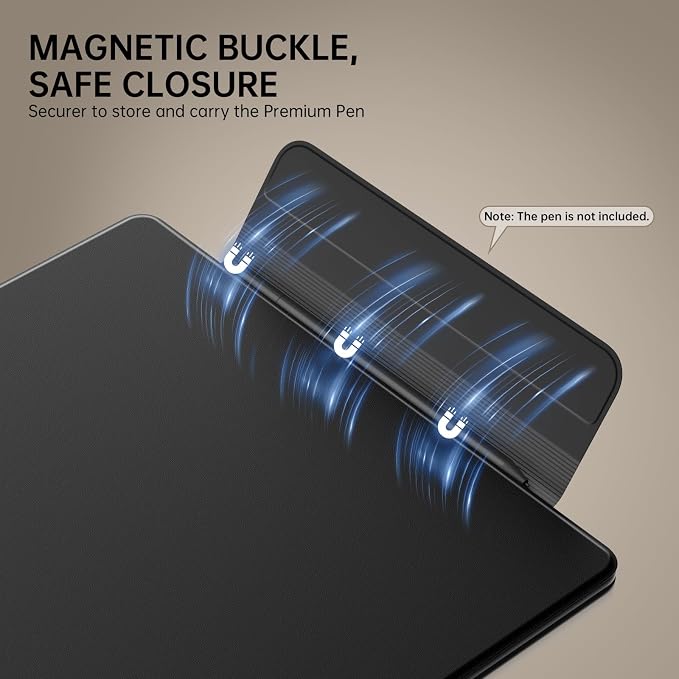 MoKo Magnetic Case for All-New 10.2" Kindle Scribe (2024/2022 Released) - Slim Folio Premium PU Leather Cover with Pen Clasp & Auto Sleep Wake for Kindle Scribe 10.2 Inch, Black