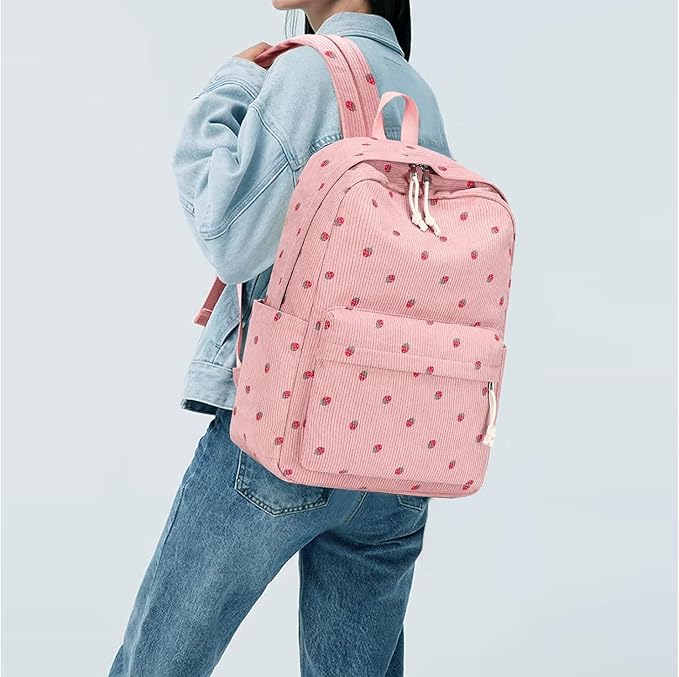 Bluboon School Backpack for Teen Girls Bookbags Elementary High School Corduroy Laptop Bags Women Travel Daypacks
