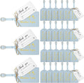 Sweetude 48 Sets Bulk Luggage Tags Wedding Favors and So The Adventure Begins Leather Luggage Tags for Suitcases with Name Card for Travel Themed Bridal Shower Graduation Party Favor(Haze Blue)
