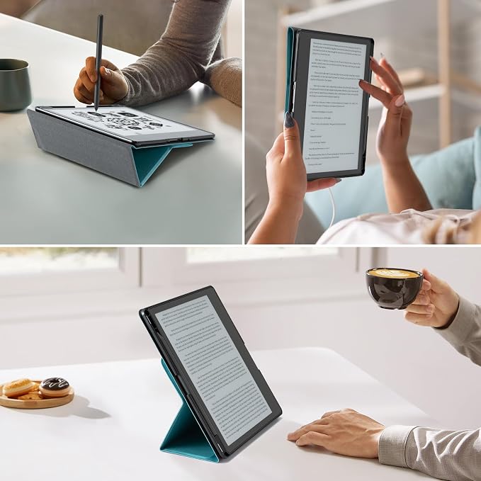 CoBak Case for Tablet Reader - All New PU Leather Cover with Auto Sleep Wake Feature for Tablet Reader 10.2" 2022 & 2024 Released with Pen Holder (not Compatible with Remarkable),Mint Green