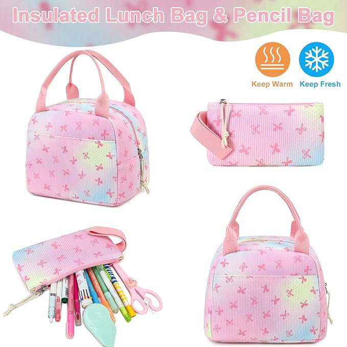 LEDAOU Backpack for Girls School Bag Kids Bookbag Teen Backpack Set Daypack with Lunch Bag and Pencil Case | Kids, Bookbag, Daypack, with Lunch Bag, and Pencil Case