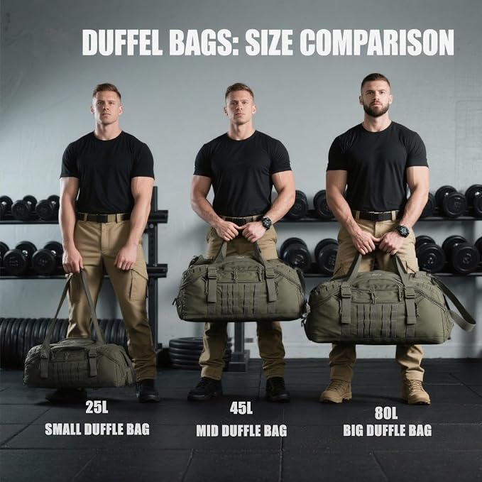 Miramrax Travel Duffle Bag Backpack for Men - Large Tactical Bags Weekender Gym Bag for Overnight Traveling Military Workout Deployment Sports (Green, 80L)