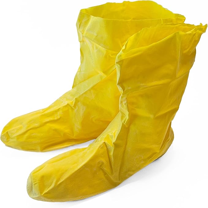 FGS Haz-Mat Yellow Latex Nuke Boots Covers-Disposable, Waterproof Shoe Covers for Boot Protection-Non-Slip Shoes Covers for Industrial Use-Stay Safe with a Shoe Protector Against Liquids & Chemicals