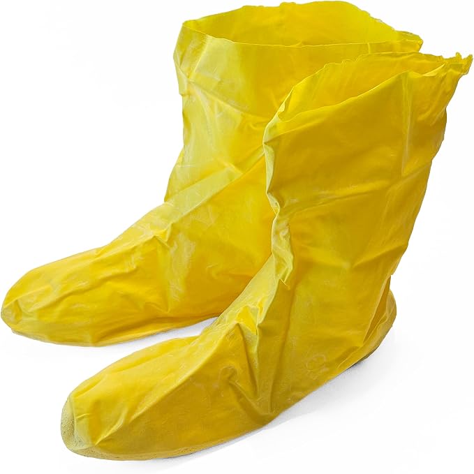 FGS Haz-Mat Yellow Latex Nuke Boots Covers-Disposable, Waterproof Shoe Covers for Boot Protection-Non-Slip Shoes Covers for Industrial Use-Stay Safe with a Shoe Protector Against Liquids & Chemicals