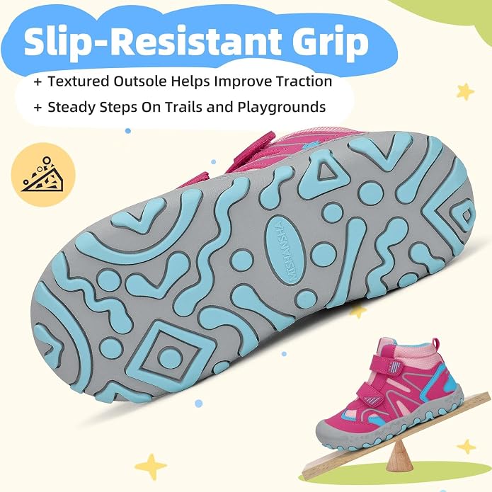 Mishansha Kids Water Resistant Hiking Boots, Boys Girls Anti Collision Anti-Skid Athletic Outdoor Adventure Trekking Shoes