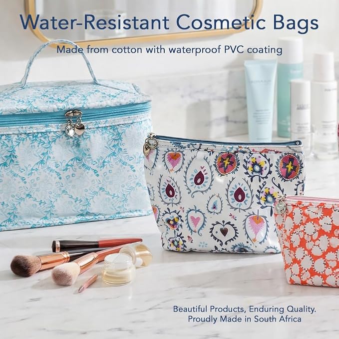Jacaranda Living Medium Cosmetic Bag – Waterproof PVC-Lined Cosmetic & Toiletry Organizer, Zipper Pouch for Skincare, Makeup & Accessories, Wild Things