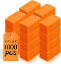 1000 Pieces 4 3/4" x 2 3/8" Plastic Shipping Tags Labeling Tags Waterproof Hang Tags with Reinforcement Hole Writable Luggage tag Loops for Equipment Car Parts… (Orange)