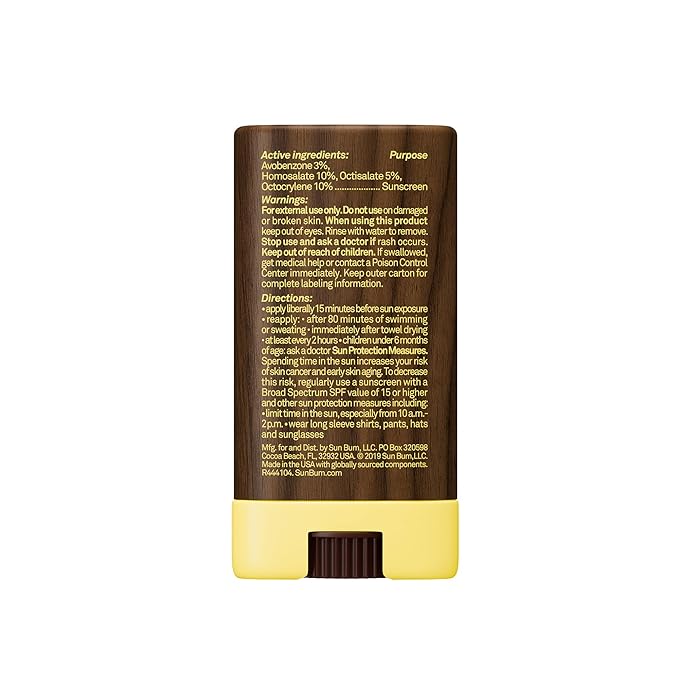 Sun Bum Original SPF 30 Face Stick Sunscreen - Water-Resistant Broad Spectrum Facial Sunscreen with Vitamin E - Hawaii 104 Act Compliant (Without Octinoxate & Oxybenzone) - Travel Friendly - 0.45 oz
