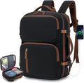 43x33x15cm Personal Item Bag Expandable 30L Travel Backpack 17x13x6 Inches Underseat Bag for Airlines Lightweight Carry on Luggage Water Resistant Flight Approved for College, Weekender Black