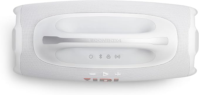 JBL Boombox 4 - Most Powerful JBL Portable Waterproof Speaker with Massive JBL Pro Sound, Up to 34 Hours of Playtime, & Multi-Speaker Connection by Auracast™ (White)