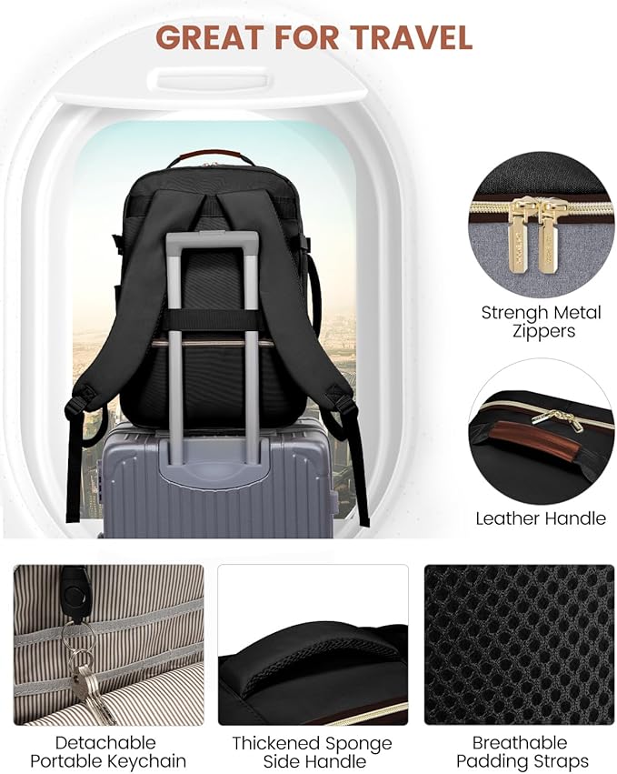 LOVEVOOK 50L Travel Backpack for Women & Men, Airline Approved Carry On Luggage with 3 Packing Cubes, TSA Overnight Bags, Waterproof Personal Item Bag, Weekender Essentials Backpacks fits 17" Laptop