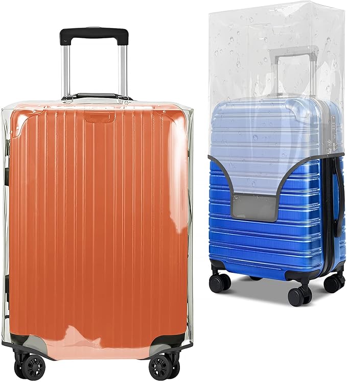 3 piece Clear Luggage Cover for Suitcase Tsa Approved Thicken PVC Plastic Suitcase Protector Cover for Baggage Travel Waterproof 20 24 28 inch