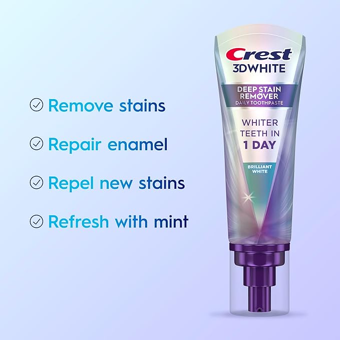 Crest 3DWhite Brilliance Deep Stain Remover Brilliant White Toothpaste - 3.1oz/2pk
