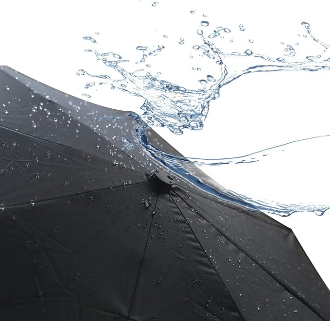 SY COMPACT Travel Umbrella - Windproof Automatic Compact Umbrella for Rain, Lightest 8-Rib, Small, Strong & Portable, Durable Grip, Fits Backpack & Car, Factory Direct (UV Available)