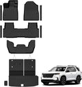 Auxko All Weather Floor Mats Cargo Mat with Backrest Mat for 2026 2025 2024 2023 Honda Pilot TPE Liners Accessories Guard Odorless Anti-Slip Floor Liners & Trunk Liner