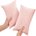 2 Pack Tiny Travel Pillows, 7"x11" Memory Foam Mini Neck Pillow for Travel and Airplane, Soft Machine Washable Small Pillows for Neck, Knee, Lumbar Support, Small Cushionfor Pet, Dogs (Pink)