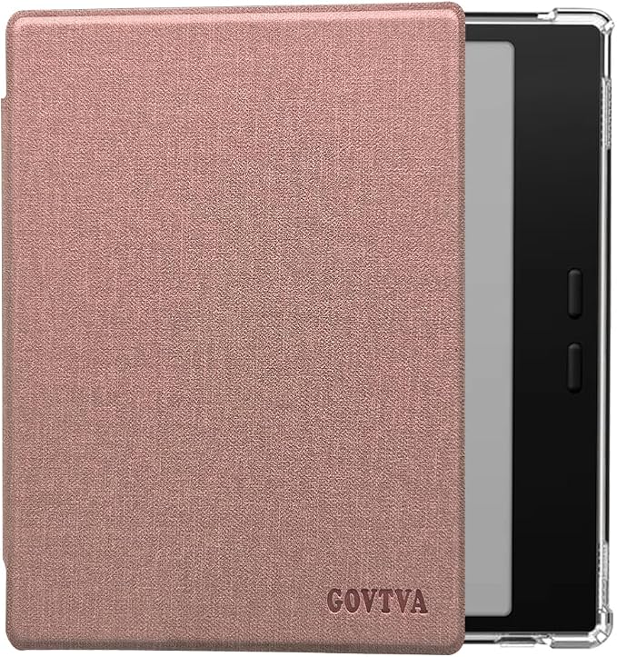 Transparent TPU Back Case for Onyx Boox Go Color 7 (Gen 1/2, 2024/2025) / Boox Go 7 Ultra-Thin Enhanced Auto Sleep/Wake Cover with Thickened Corners, Magnetic Closure (Rose Pink)