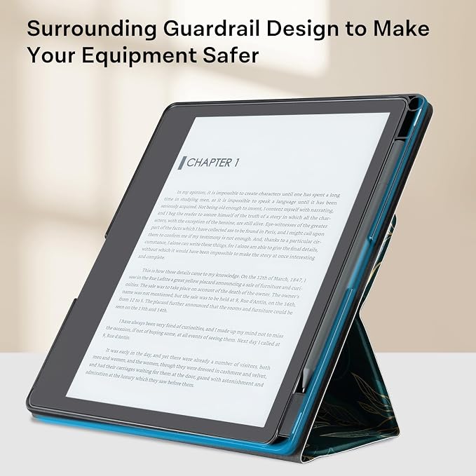 CoBak Stand Case for Kindle Scribe - Premium Folio Leather Cover with Pen Holder, Auto Sleep/Wake - Compatible with 10.2 Inch Kindle Scribe (2022/2024 Release)