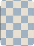 Casely Kindle Case | Fit Check | Light Blue Checkerboard | 7” Kindle Colorsoft and 7” Kindle Paperwhite (12th Gen)