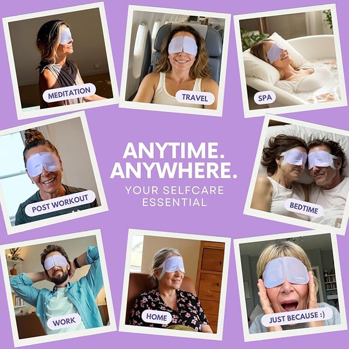 Steam Eye Mask, Self Heating Heated Eye Mask for Sleep, Warm Compress for Eyes, Moist Heat for Dry Eye Relief, Stye Eye Treatment, Spa, Travel Essentials, Variety 30 Pack