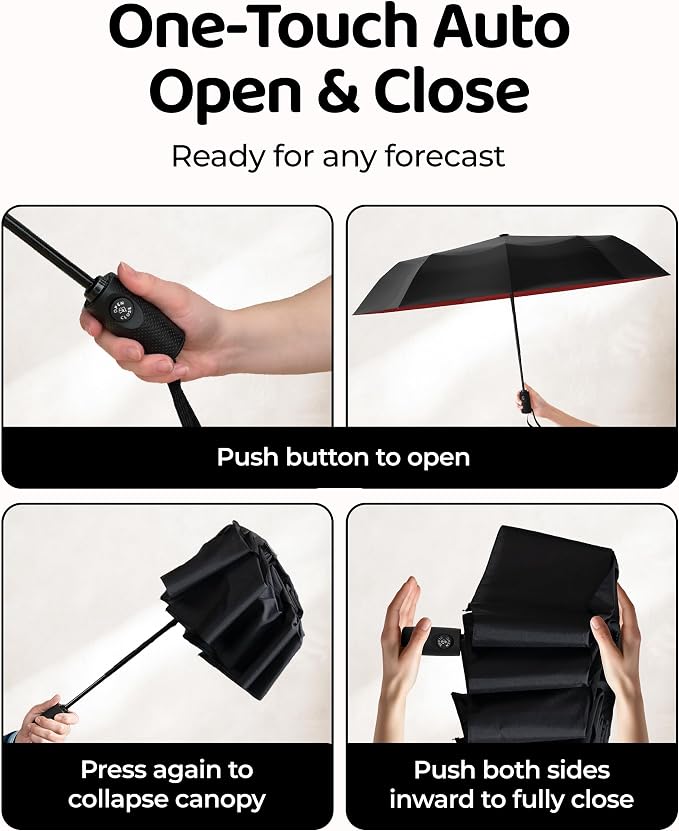Repel Windproof Travel Umbrella - Compact & Withstands Winds up to 100MPH , Strongest Premium Auto Folding Umbrella for Rain and Sun - Durable, Light & Portable for Women & Men , Fits Backpack & Cars