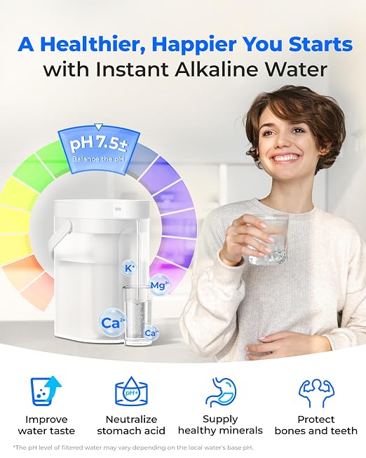 Waterdrop EWFLL Alkaline Water Filter Replacement for Waterdrop ED11L Rechargeable Electric Dispenser, Healthy Mineralized Alkaline Water, Does not Lower TDS, 3 Pack