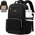 LOVEVOOK Lunch Backpack with Lunch Compartment,17 Inch Laptop Work Travel Insulated Cooler Backpack Purse,Waterproof College Teacher Nurse Lunch Bag Box with Tumbler Holder,Gifts for Men Women,Black