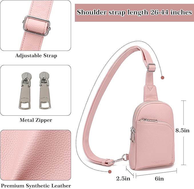 INICAT RFID Blocking Sling Bag, Anti Theft Crossbody Bag for Women Compact Travel Purses Vegan Leather