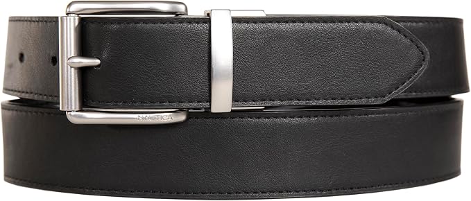 Nautica Men's Reversible Leather Belt | 2-in-1 | Classic | Everyday | Business | Work | Dress | Casual | Metal Buckle