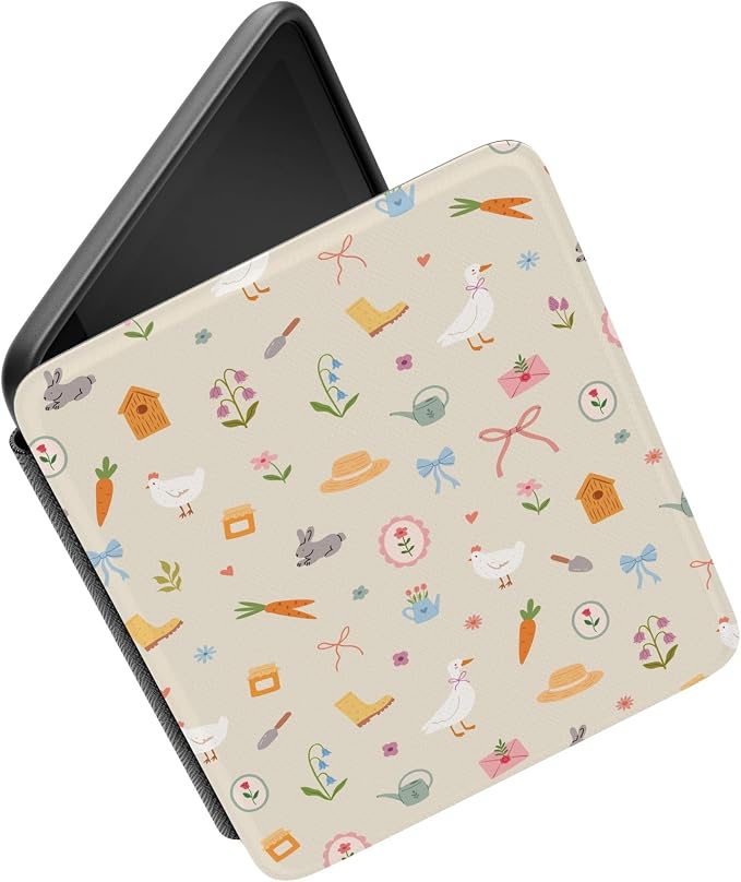 Casely Kindle Case | Hoppy Garden | Spring Things | Compatible with 7” Kindle Colorsoft and 7” Kindle Paperwhite (12th Gen 2024 Models)