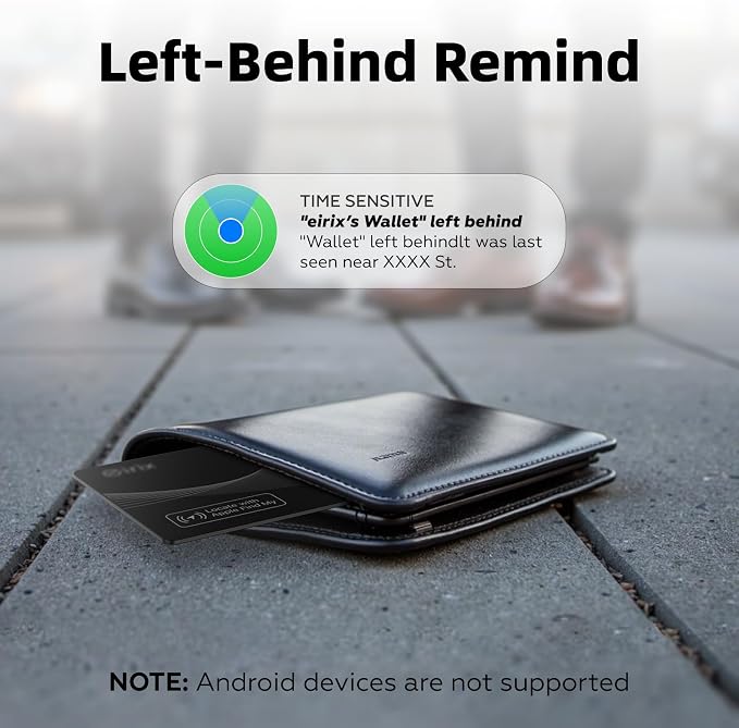 Wallet Tracker Card,Thin Finder, Item Finder Works with Apple Find My (iOS Only), IP68 Waterproof Item Locator for Luggage Tags, Passports, Bags (1 Black)