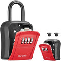 Puroma Key Lock Box, Portable Combination Lockbox Wall-Mounted Key Storage Box for House Keys, Resettable Code Safe Security Lock Box for Home, Office, Apartment Spare Key Storage (1 Pack, Red)