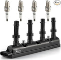 UF669 Ignition Coil Packs and Iridium Spark Plugs Compatible with 2011-2021 Chevy Cruze Sonic Trax Volt Cadillac ELR Buick Encore L4 1.4L