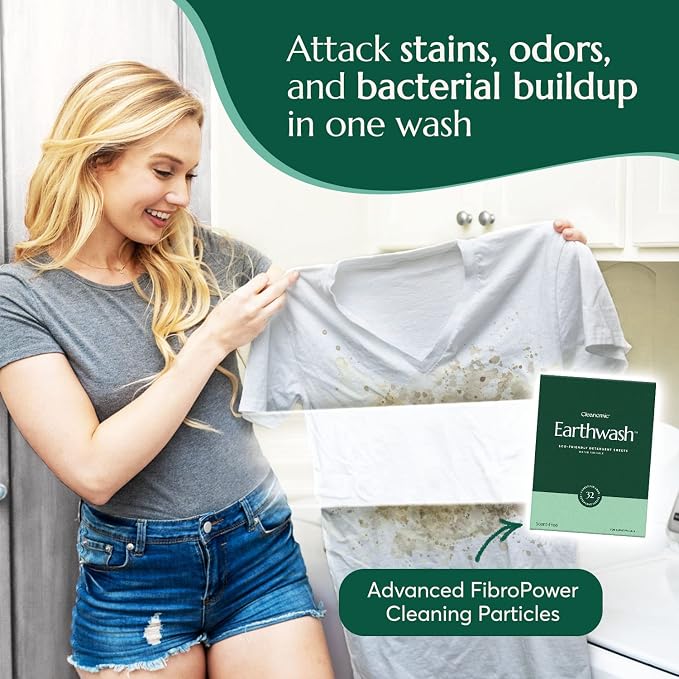 Earthwash Laundry Detergent Sheets (Up To 320 Loads) 160 Scent Free Sustainable Sanitizer Strips - Ideal for Travel & Home Liquidless Laundry by Cleanomic
