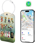 TopMade Smart Luggage Tag with Find My, Premium Leather Luggage Tags for Suitcase, Travel Bags, Backpacks, Anti-Lost Suitcase Tag Tracker for Travel with Privacy Name Card, Rechargeable