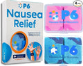 P6 Motion Sickness Bands for Adults Wristbands for Anti Nausea Sea Cruise Travel Car Pregnancy Morning Sickness All-Natural Non Drowsy Relief Acupressure Treatment (2 Pack, Pink - Blue)