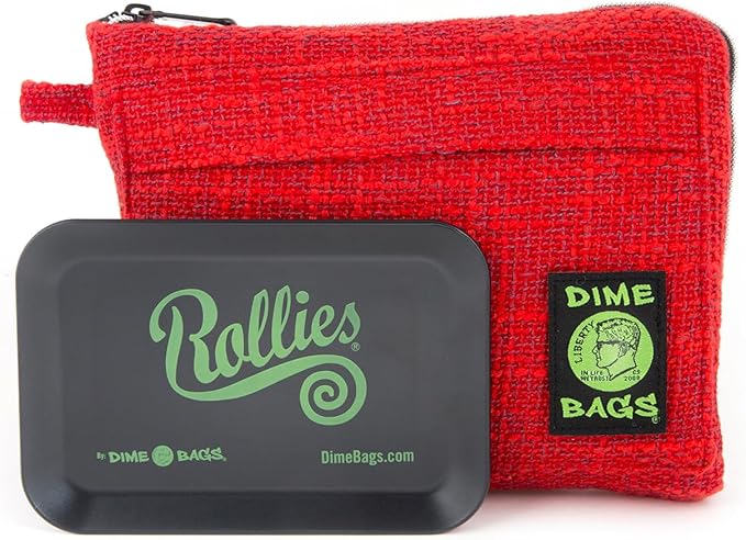 Dime Bags All-in-One Padded Pouch with Accessory Tray & Smell/Spill Proof Pocket, Protective Case for Glass Storage & Travel