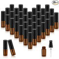 Zhehao 25 Pcs Mini Spray Bottles 2 ml Clear Glass Perfume Bottles Refillable Fine Mist Perfume Atomizer Portable Empty Sample Containers for Cleaning, Essential Oils, Travel (Amber)